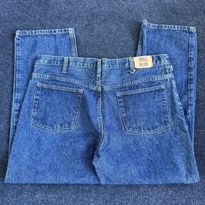 Vintage Full Blue Jeans Mens 40x30 Medium Wash Denim Relaxed Straight Zip Fly